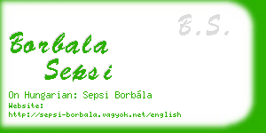 borbala sepsi business card